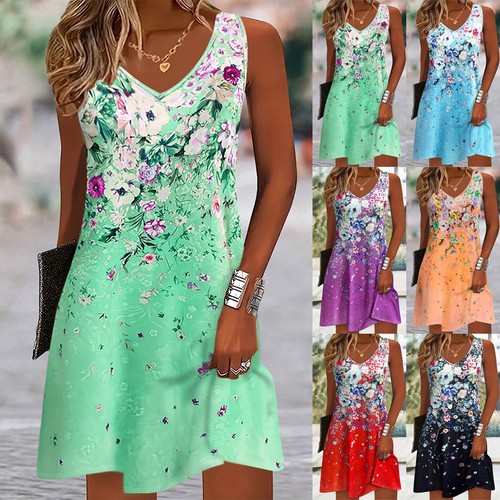 Ladies floral sleeveless - floral, v