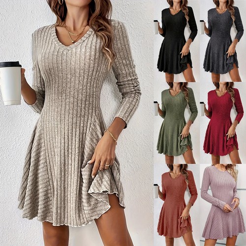 Ladies ribbed casual jumper - ribbed,