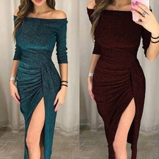 Womens Bardots Sparkly Bodycon