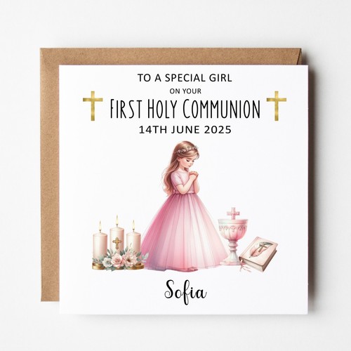 Personalised communion card - personalised,