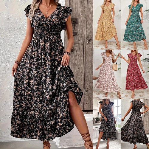 Boho womens neck - floral, long