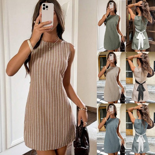 Ladies striped sleeveless vest - striped,